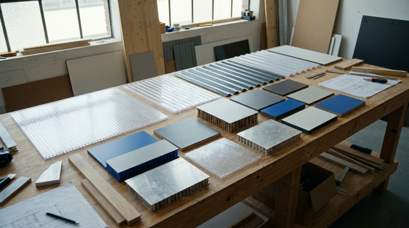 Bauplatten-Sortiment Materialkunde Übersicht
