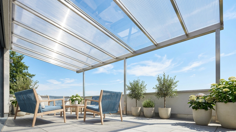 Terrassenüberdachung mit Stegplatten – Wochenangebote bei BIWO Bauwelt