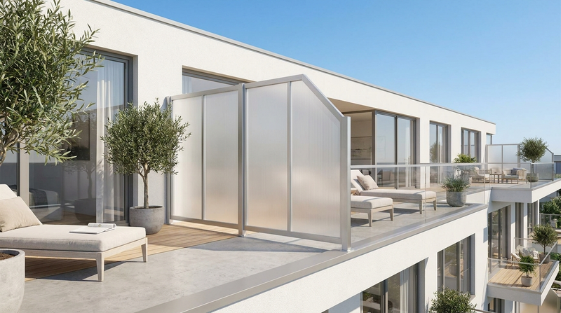 Balkon-Trennwand & seitlicher Sichtschutz aus Platten