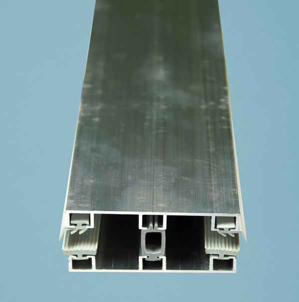 Alu-Glasprofilsystem Mitte A6 (8mm VSG-Glas, 80mm) - Silber