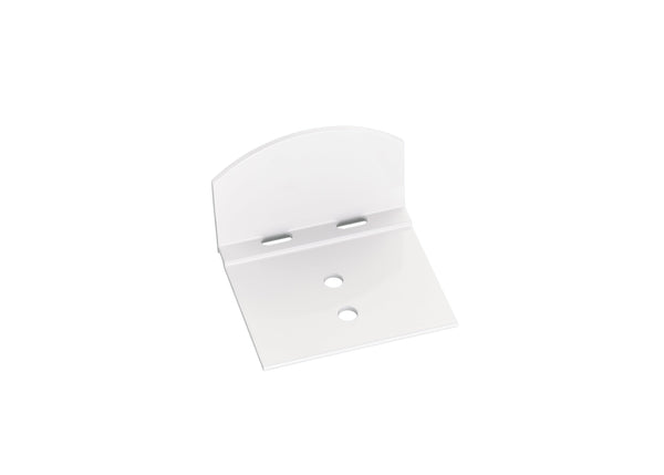 Abschluss-/Haltewinkel halbrund für 16mm HKP+PVC-Klemmprofil A4 - Weiß pulverbeschichtet