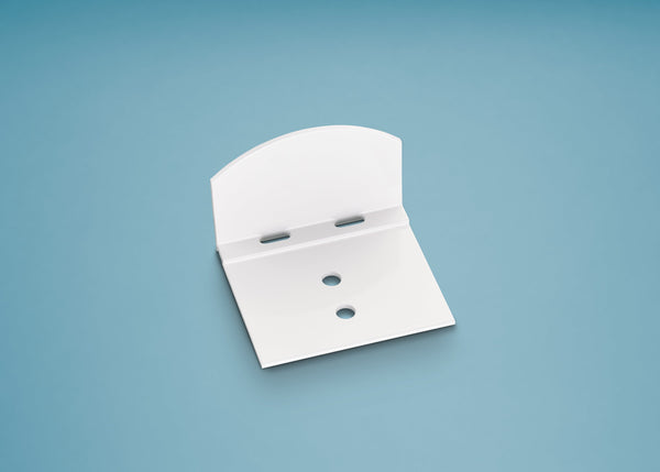 Abschluss-/Haltewinkel halbrund für 16mm HKP+PVC-Klemmprofil A4 – Weiß pulverbeschichtet