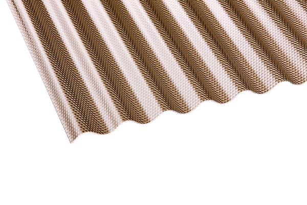 Acryl Profilplatte Wabe Sinus 76/18 3mm Bronce – 1045mm