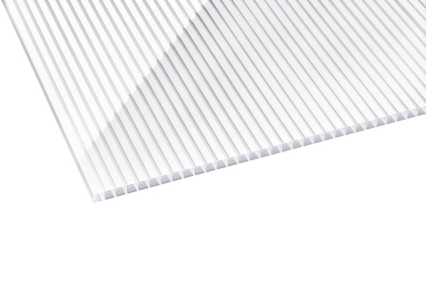 Hohlkammerplatte Polycarbonat Zebrastyle 16mm Klar/weiß – 980mm