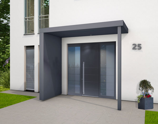 Haustürvordach Hamburg Extra XL mit 125 cm Dachtiefe