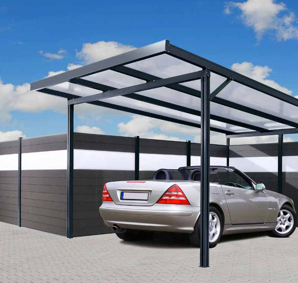 Carport Deluxe Rückwand WPC