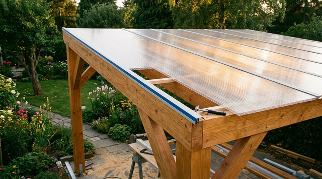 Carport selbst eindecken mit 16mm Polycarbonat-Stegplatten