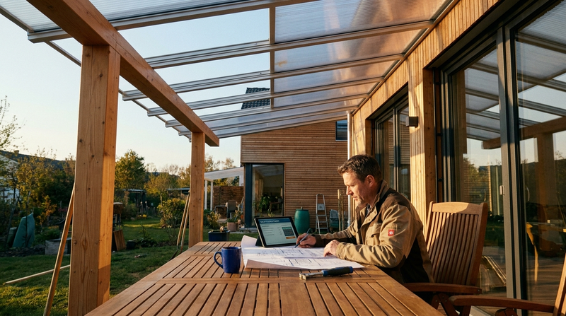Terrassendach-Planung mit Kalkulator und Bauplänen — BIWO Bauwelt