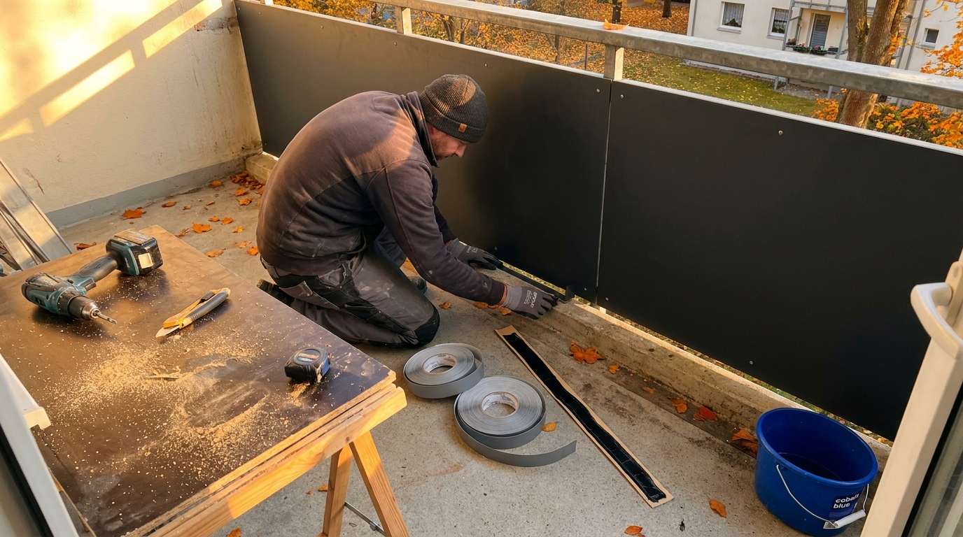 Balkonabdichtung mit HPL-Platten und Butyldichtung — BIWO Bauwelt