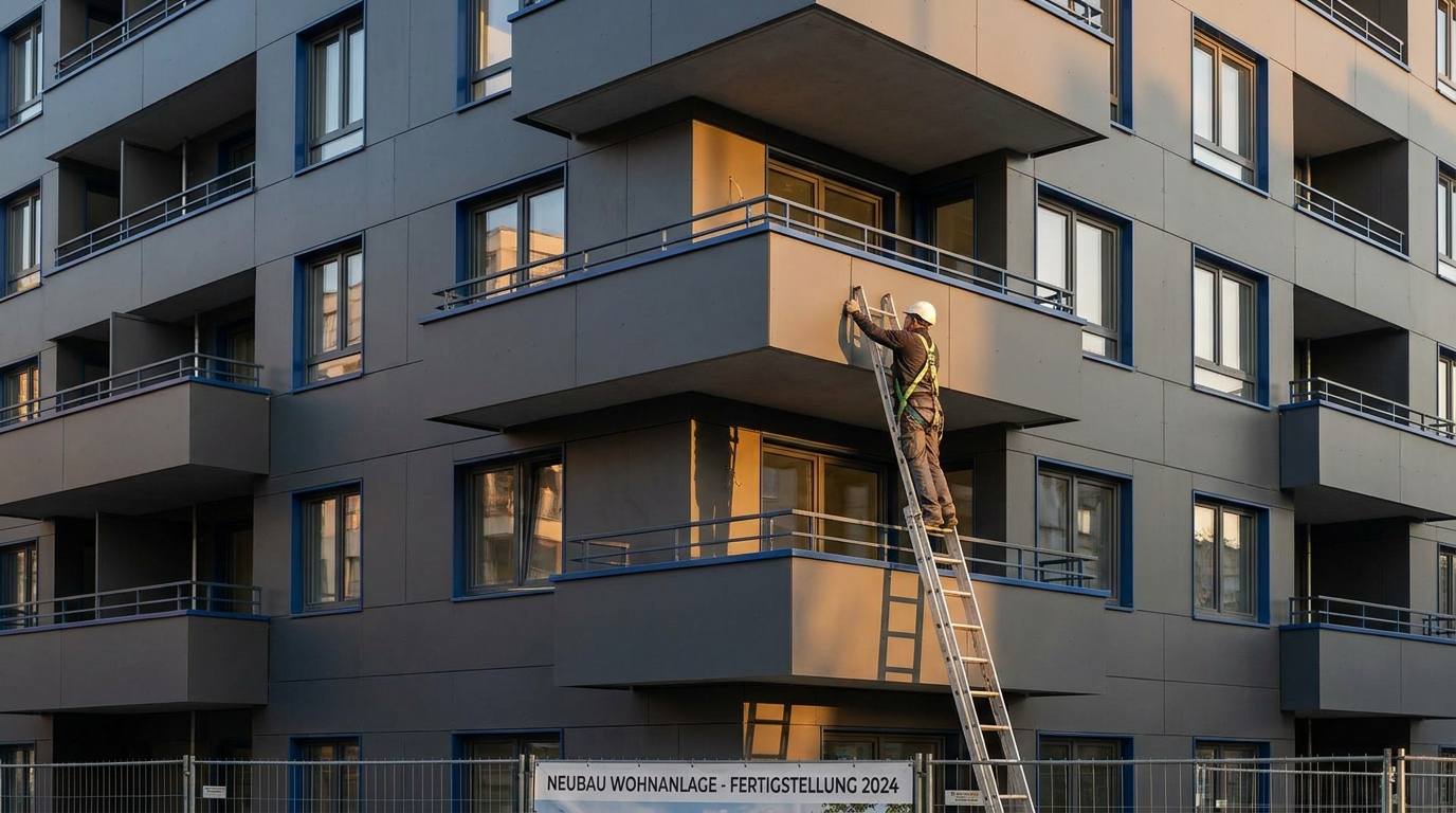 Modernes Wohngebäude mit HPL-Balkonverkleidung — BIWO Bauwelt