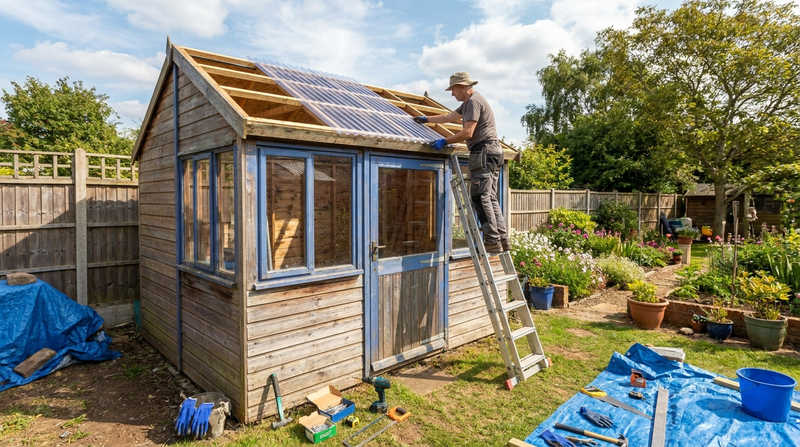 Gartenhaus-Dach mit Wellplatten DIY Wochenende