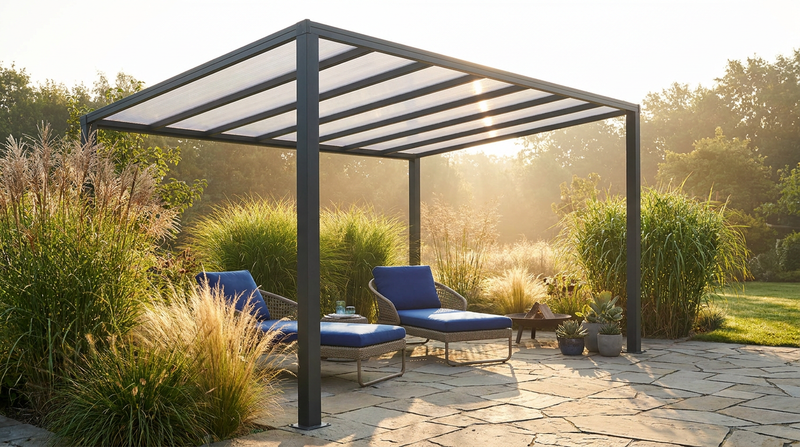 Pergola mit Stegplatten: modernes DIY-Projekt für den Garten