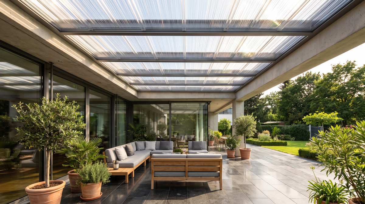 Premium Acrylglas-Stegplatten auf einer hochwertigen Terrasse