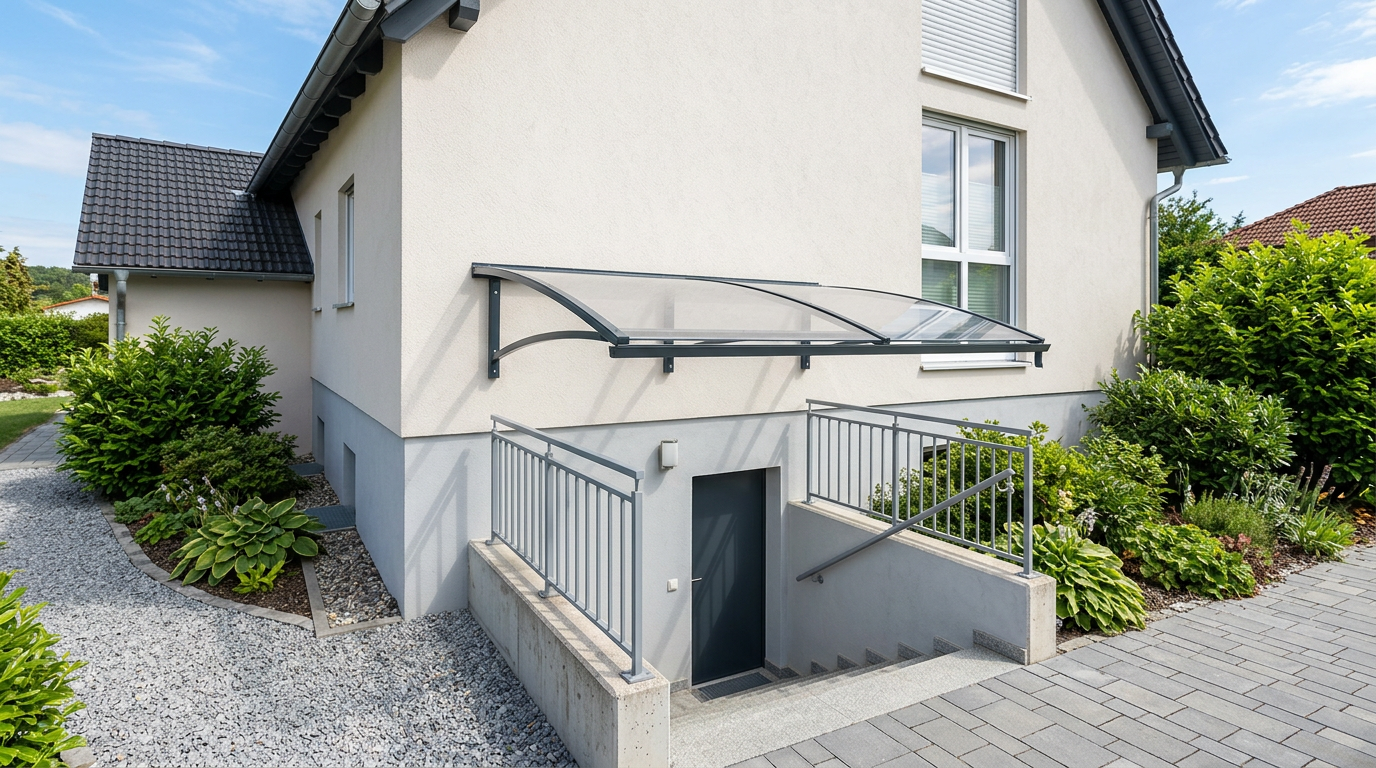 Vordach über Kellertreppe & Kellerabgang selber bauen
