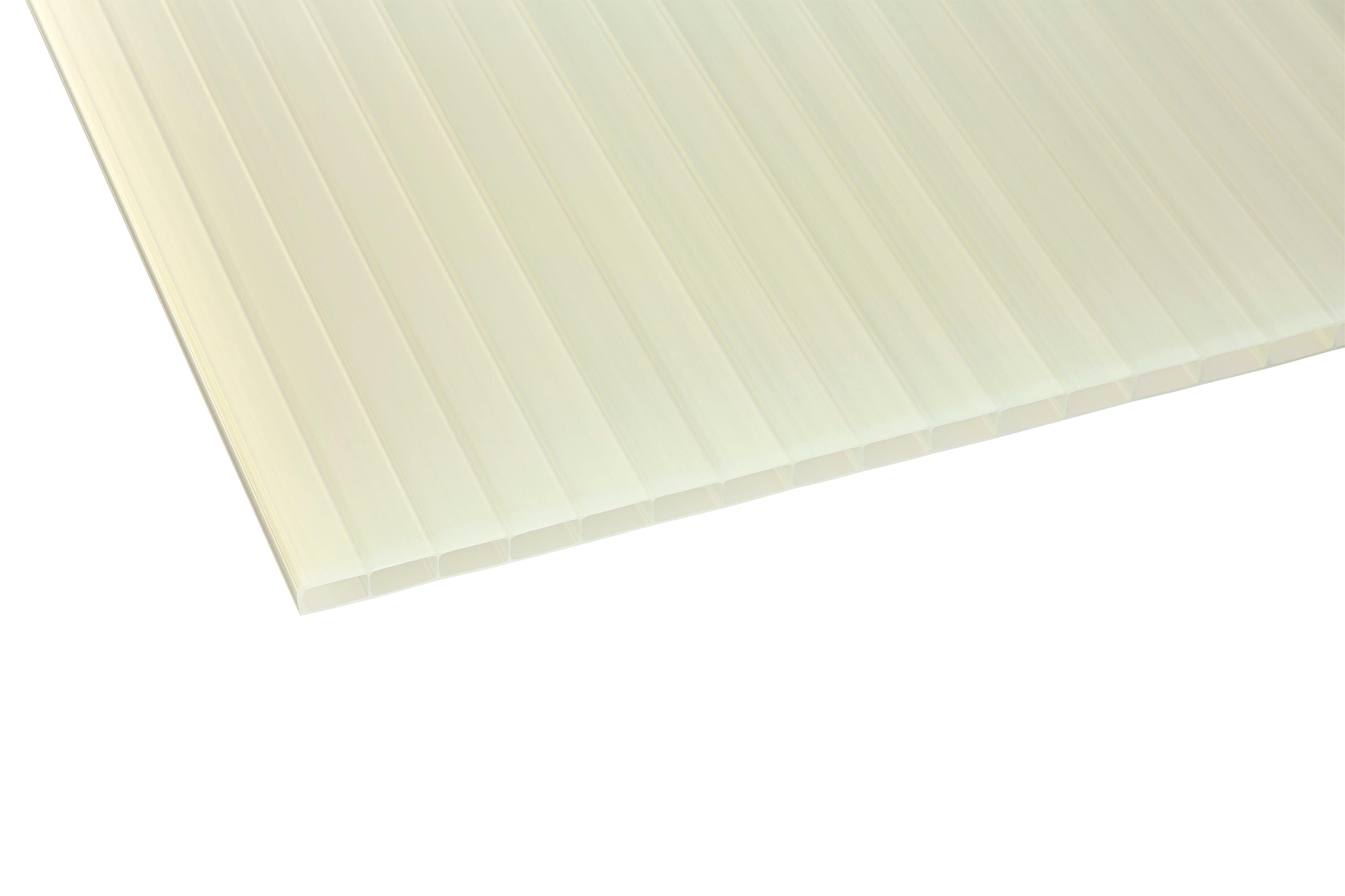 Stegplatte Acryl climablue – 16mm, 980mm Breite, Opalweiß / gold