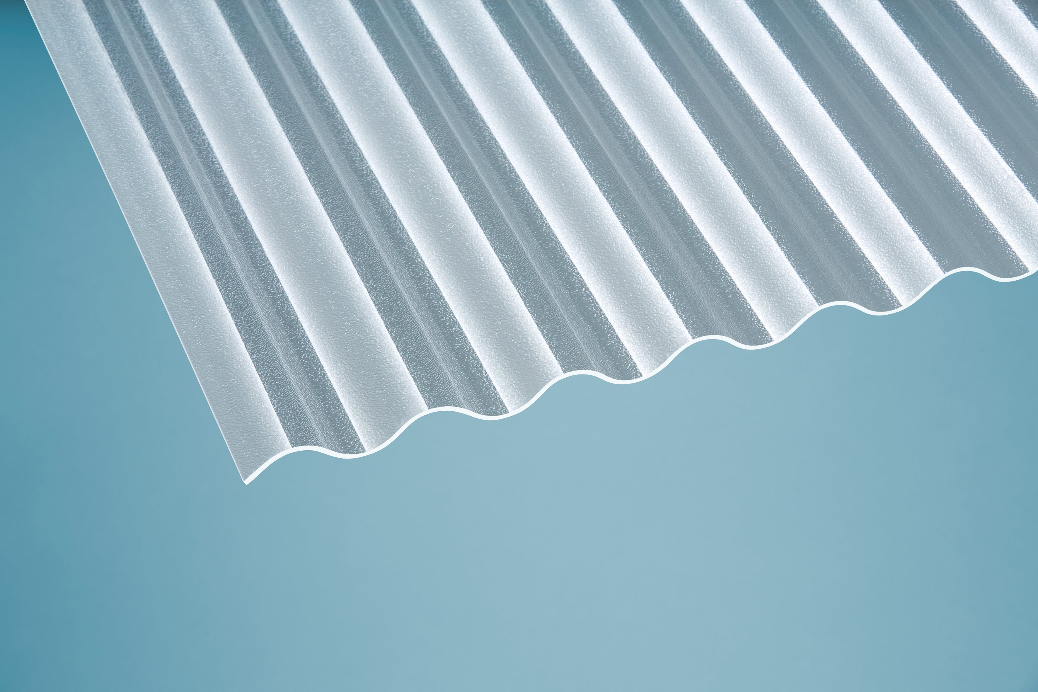 PC Profilplatten C-Struktur (gekräuselt) – 2mm, 1045mm Breite, Klar