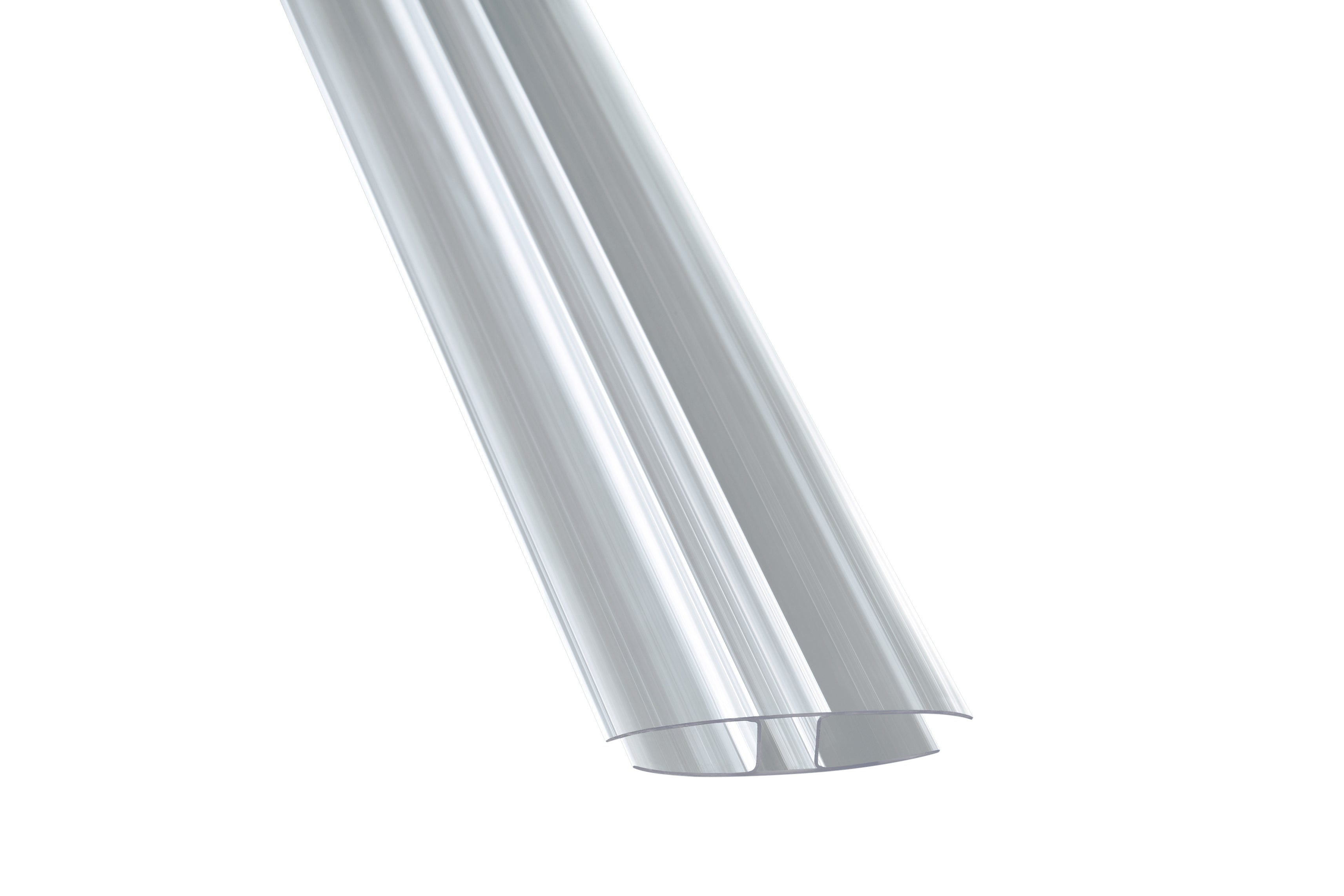 Polycarbonat H Profil 10mm – 72mm Breite, Transparent