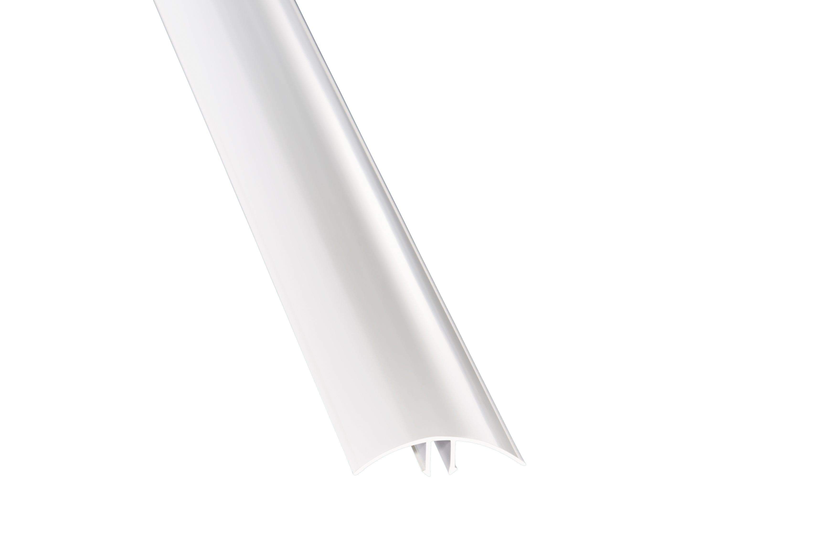 PVC Klemmprofil (Oberteil) – 61mm Breite, Weiß