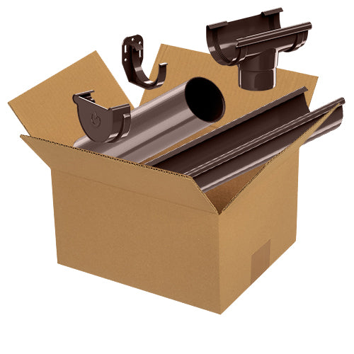 PVC-Regenrinnen-Set – Braun