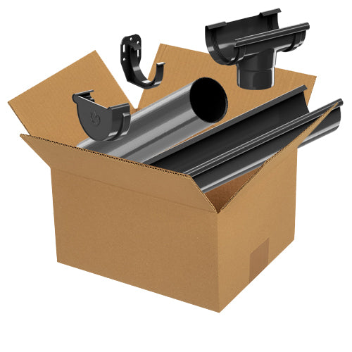 PVC-Regenrinnen-Set – Anthrazit