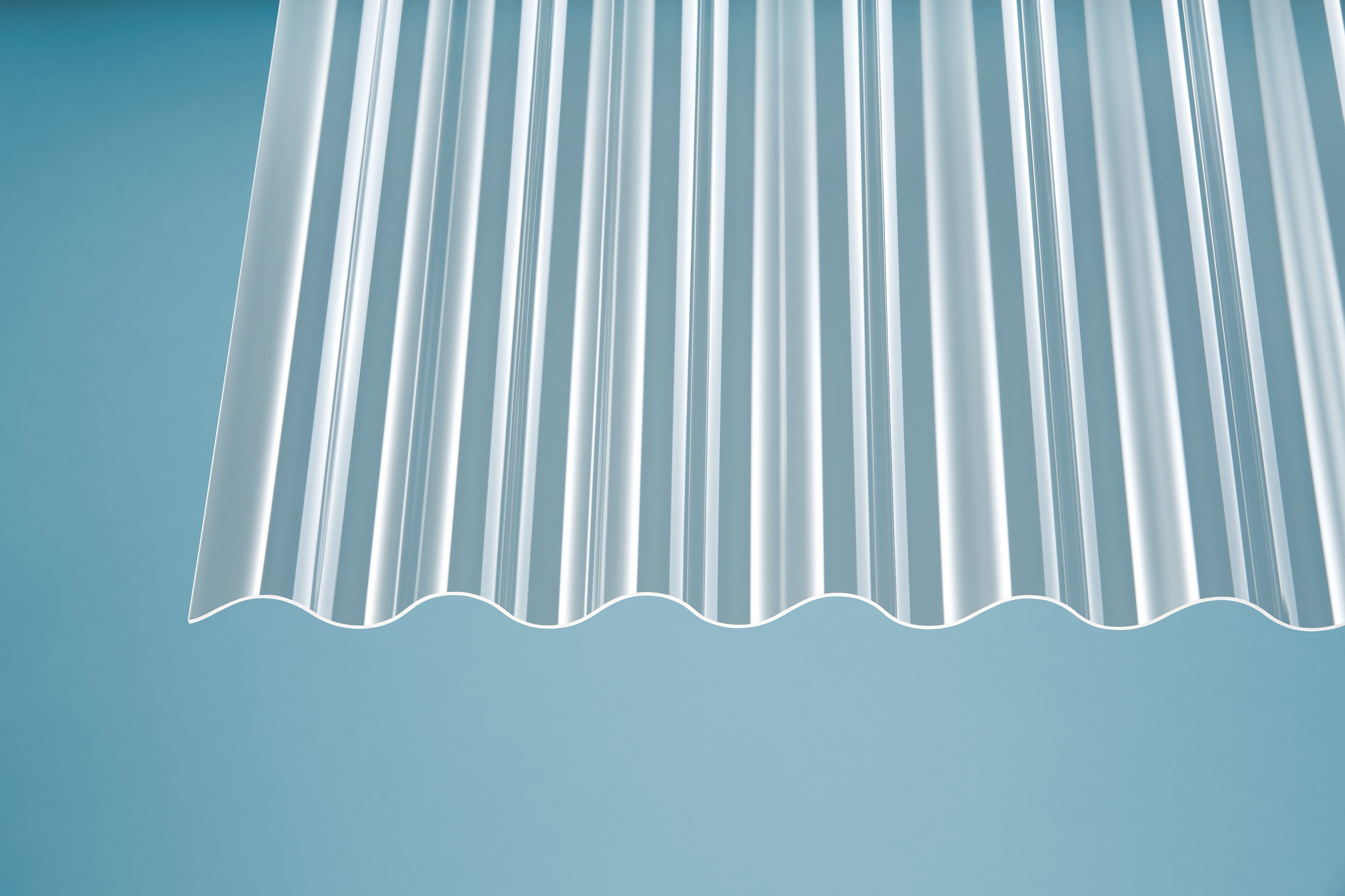 Acryl Profilplatten glatt – 2mm, 1045mm Breite, Klar – Produktansicht 3