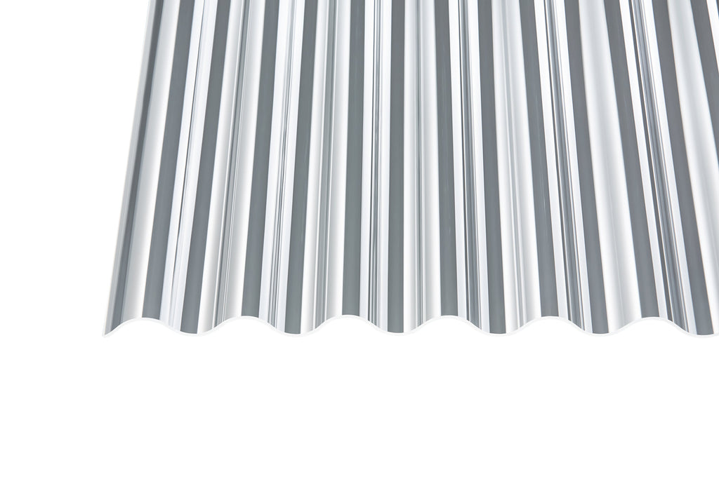 Acryl Profilplatten glatt – 3mm, 1045mm Breite, Klar – Produktbild freigestellt