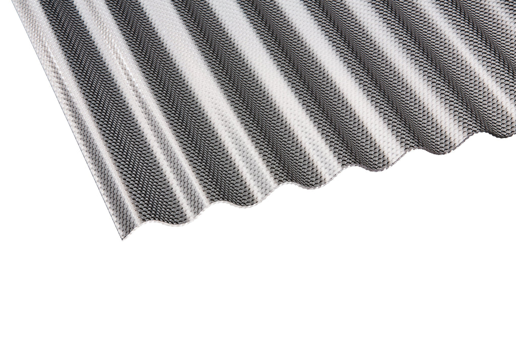 Acryl Profilplatte Wabe Sinus 76/18 3mm Graphit - 1045mm