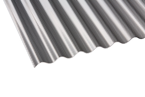 Acryl Profilplatte Wabe Sinus 76/18 3mm Graphit – 1045mm