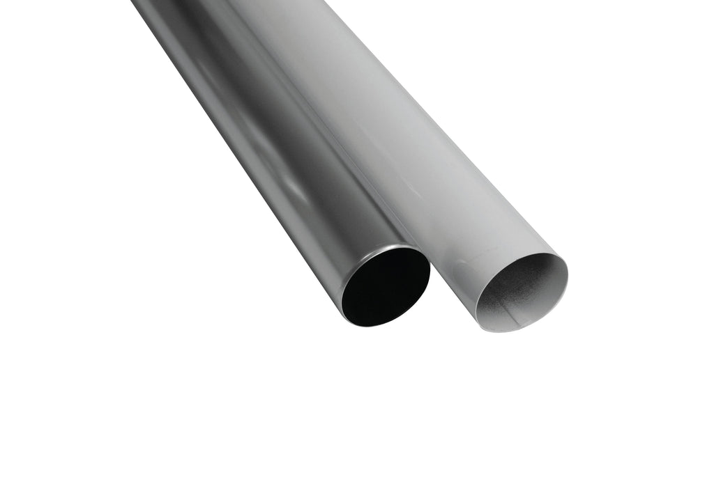 Alu Fallrohr – 80mm Breite, Silber – Produktbild freigestellt