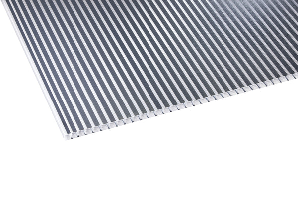 Hohlkammerplatte Polycarbonat Zebrastyle 16mm Klar/anthrazit – 980mm