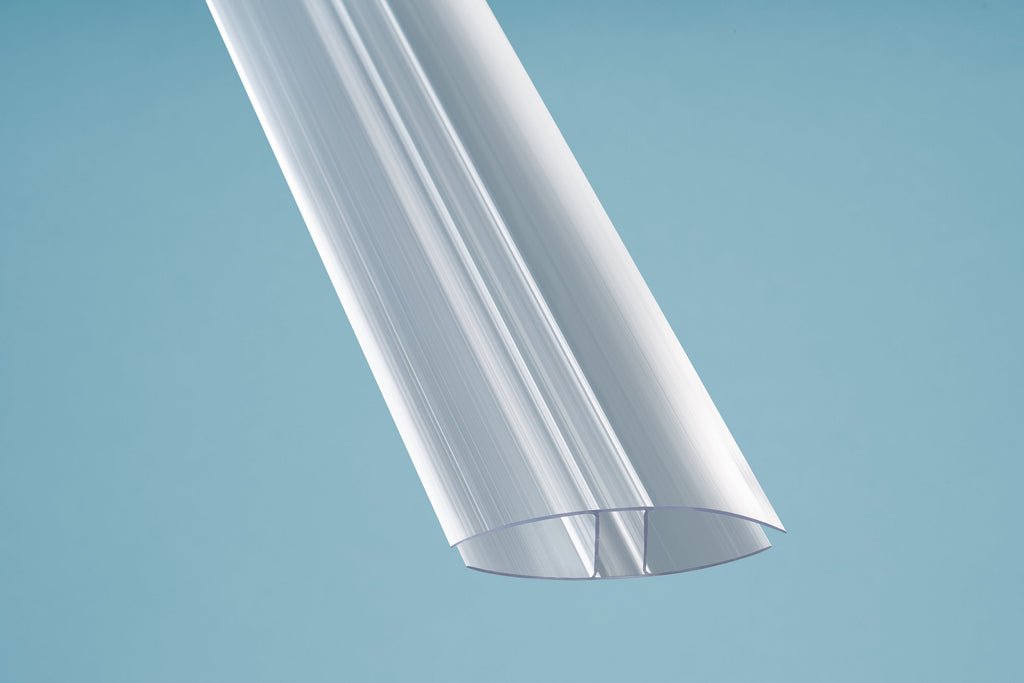 Polycarbonat H Profil 16mm – 84mm Breite, Transparent – Produktansicht
