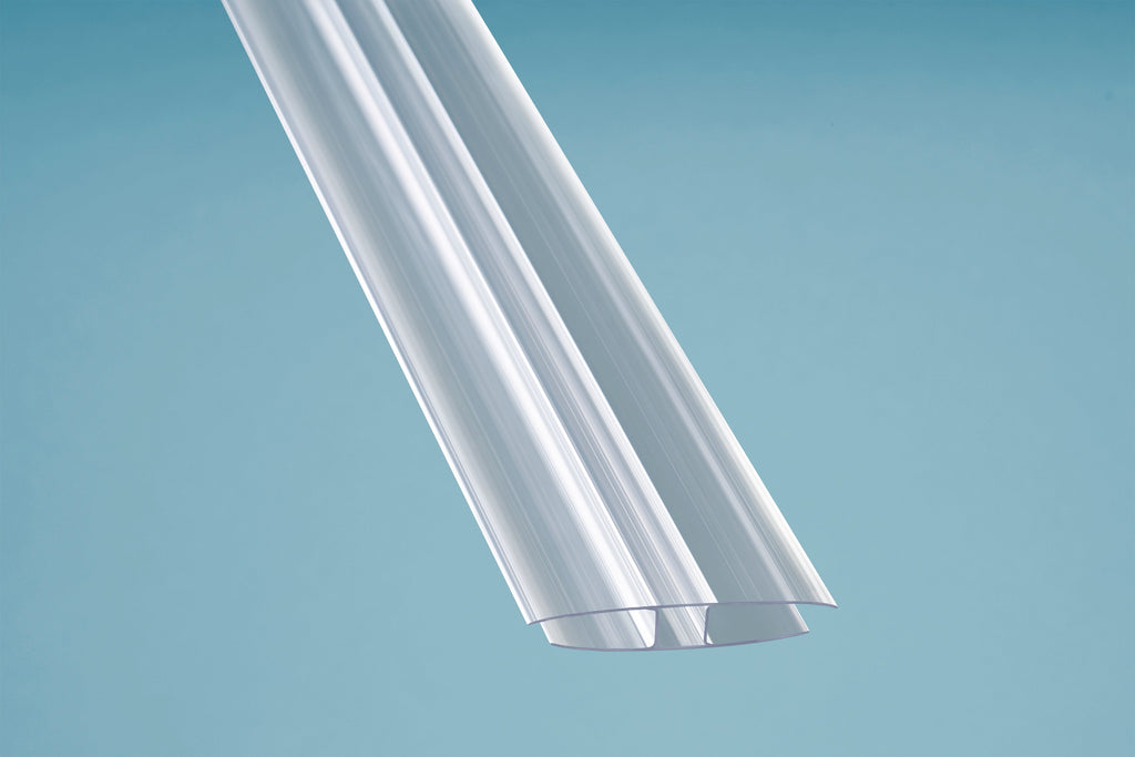 Polycarbonat H Profil 6mm – 71mm Breite, Transparent – Produktansicht