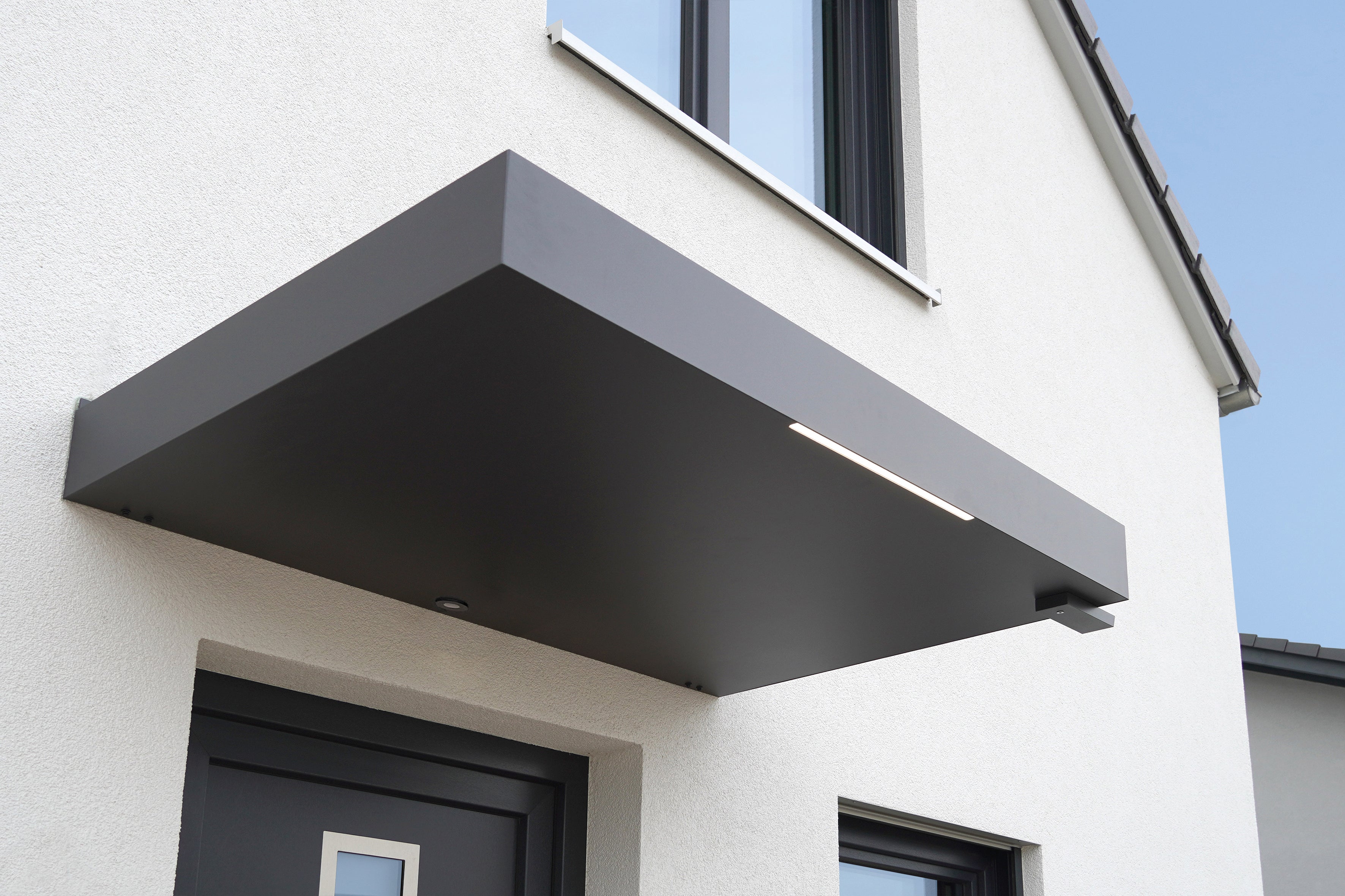 Haustürvordach Hamburg Extra aus Aluminium anthrazit