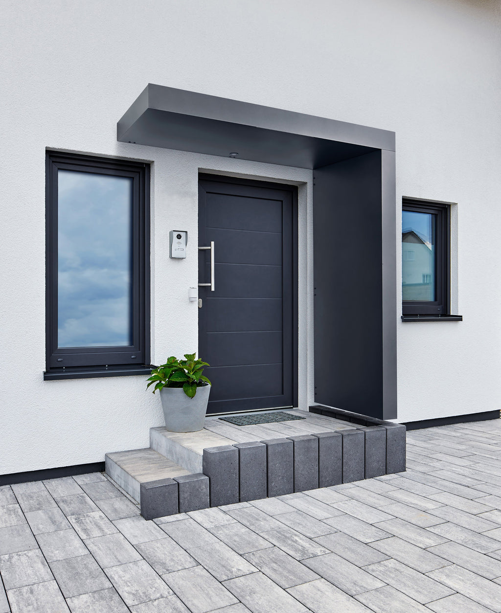 Haustürvordach Hamburg Extra aus Aluminium anthrazit