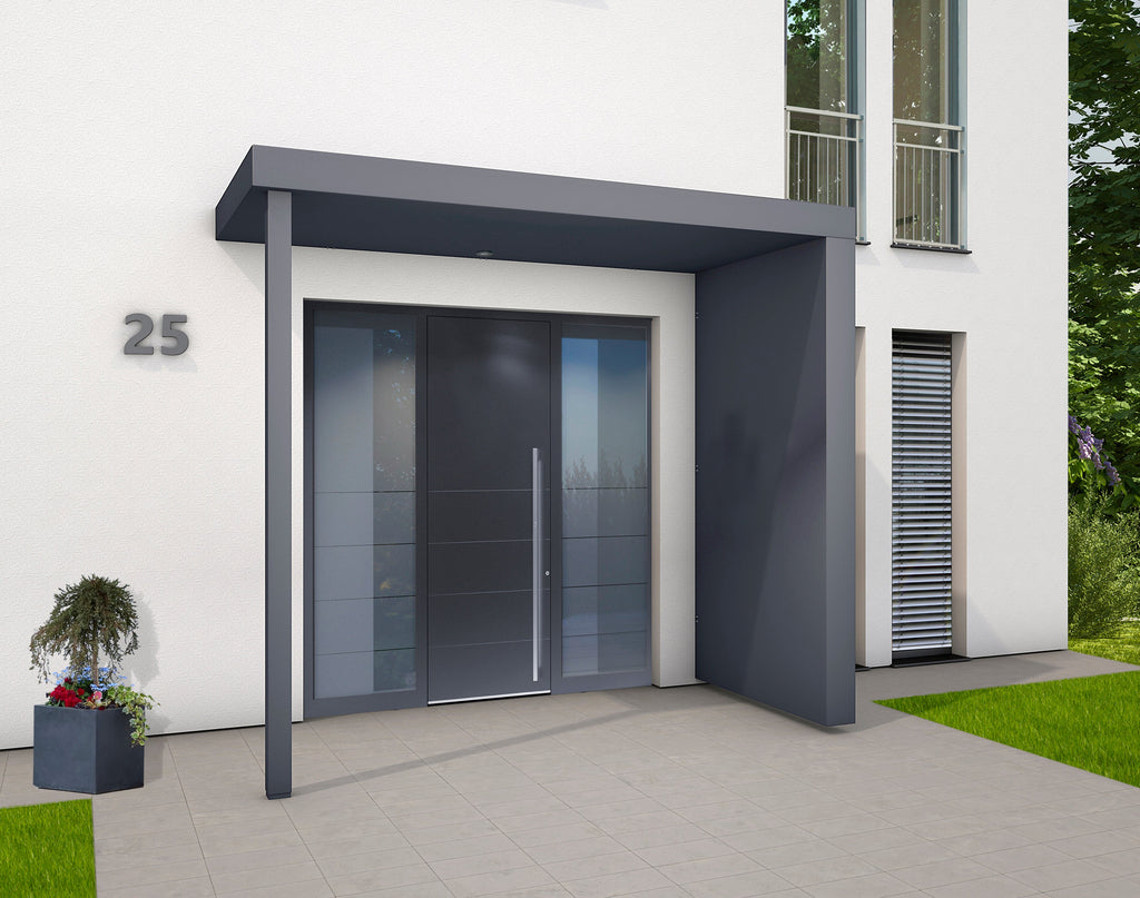 Haustürvordach Hamburg Extra XL mit 125 cm Dachtiefe