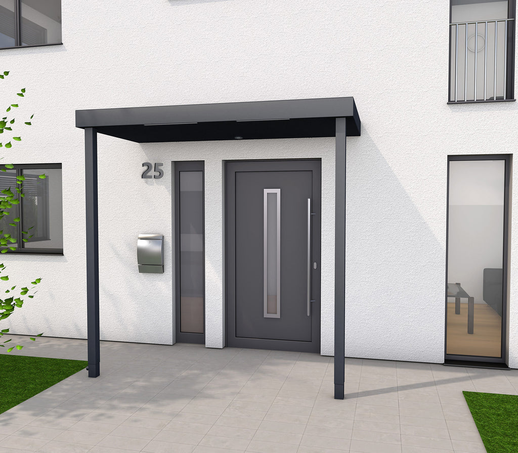Haustürvordach Hamburg Extra XL mit 125 cm Dachtiefe