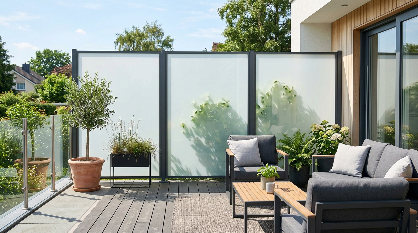 Sichtschutz aus Platten bauen