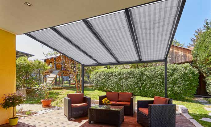 Seilspann-Beschattung Stofffarben für Terrassendach Standard