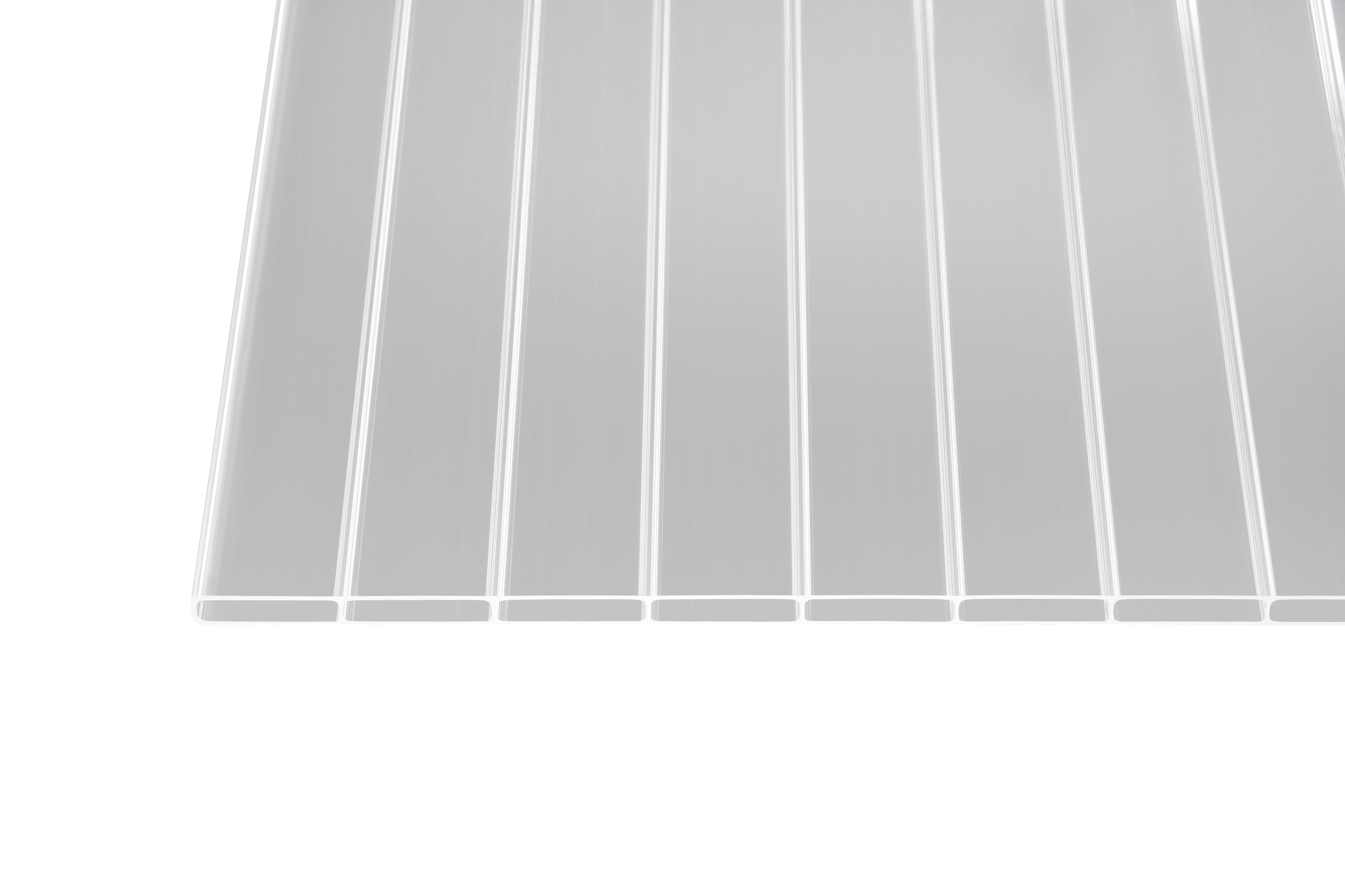 Stegplatte Acryl klar 16/64 – 16mm, 980mm Breite – Produktbild freigestellt
