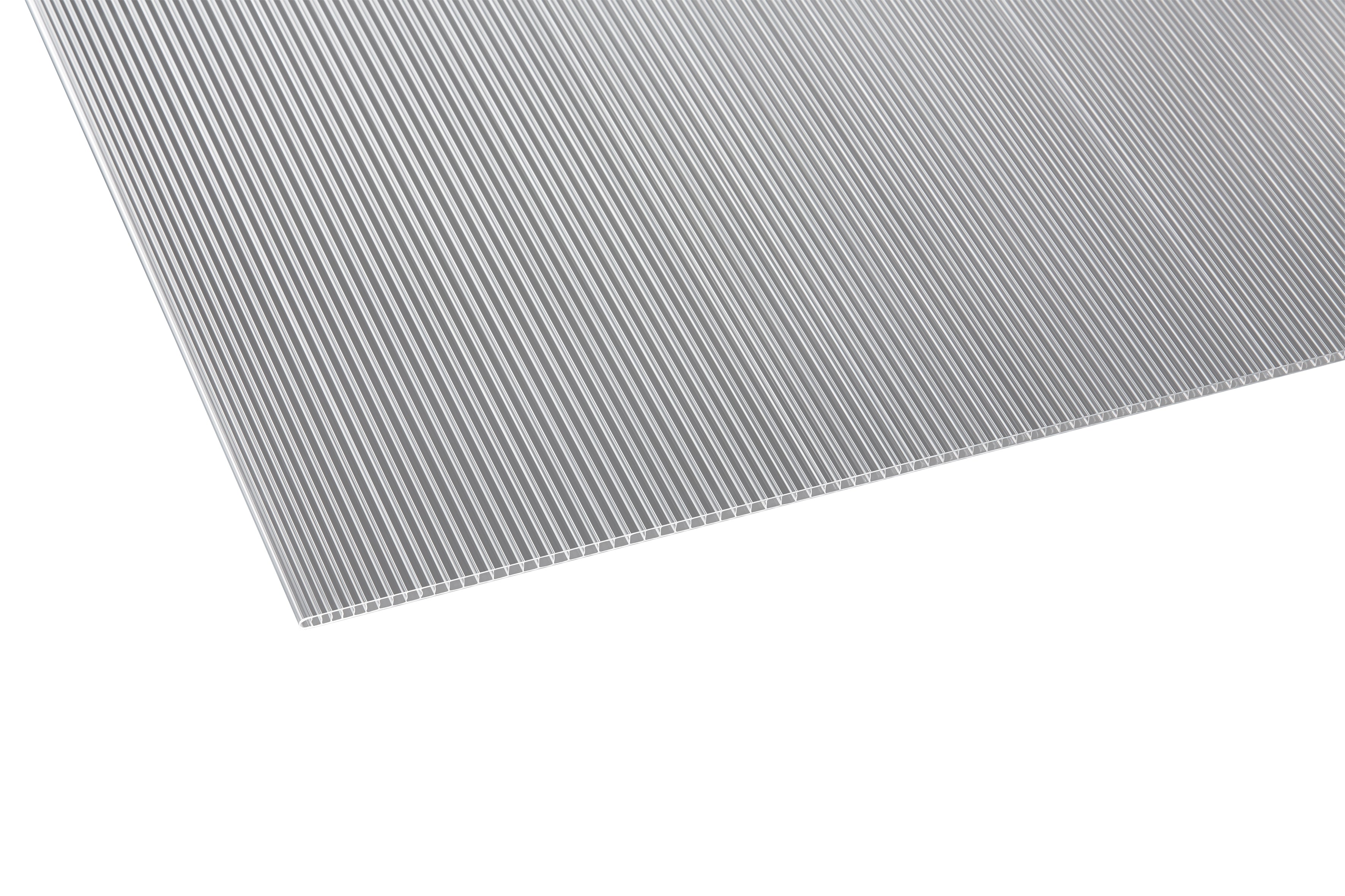 Stegplatte Polycarbonat klar 6 – 6mm, 1050mm Breite kaufen – Produktbild freigestellt