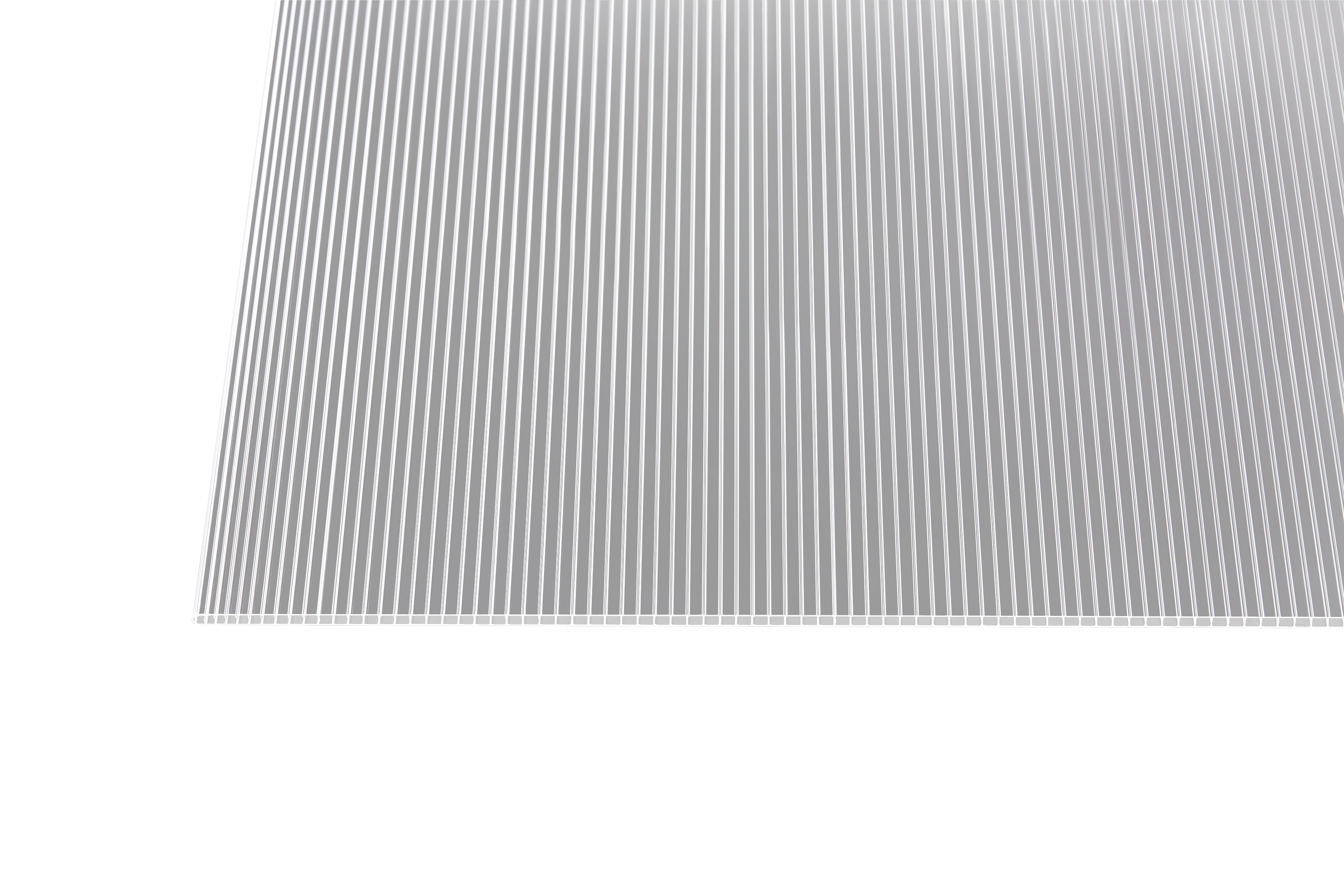 Stegplatte Polycarbonat klar 6 – 6mm, 1050mm Breite – Produktbild freigestellt