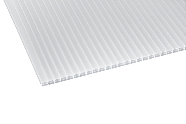 Stegplatte Polycarbonat opal weiß 16 – 16mm, 980mm Breite, Opal / weiß kaufen – Produktbild freigestellt