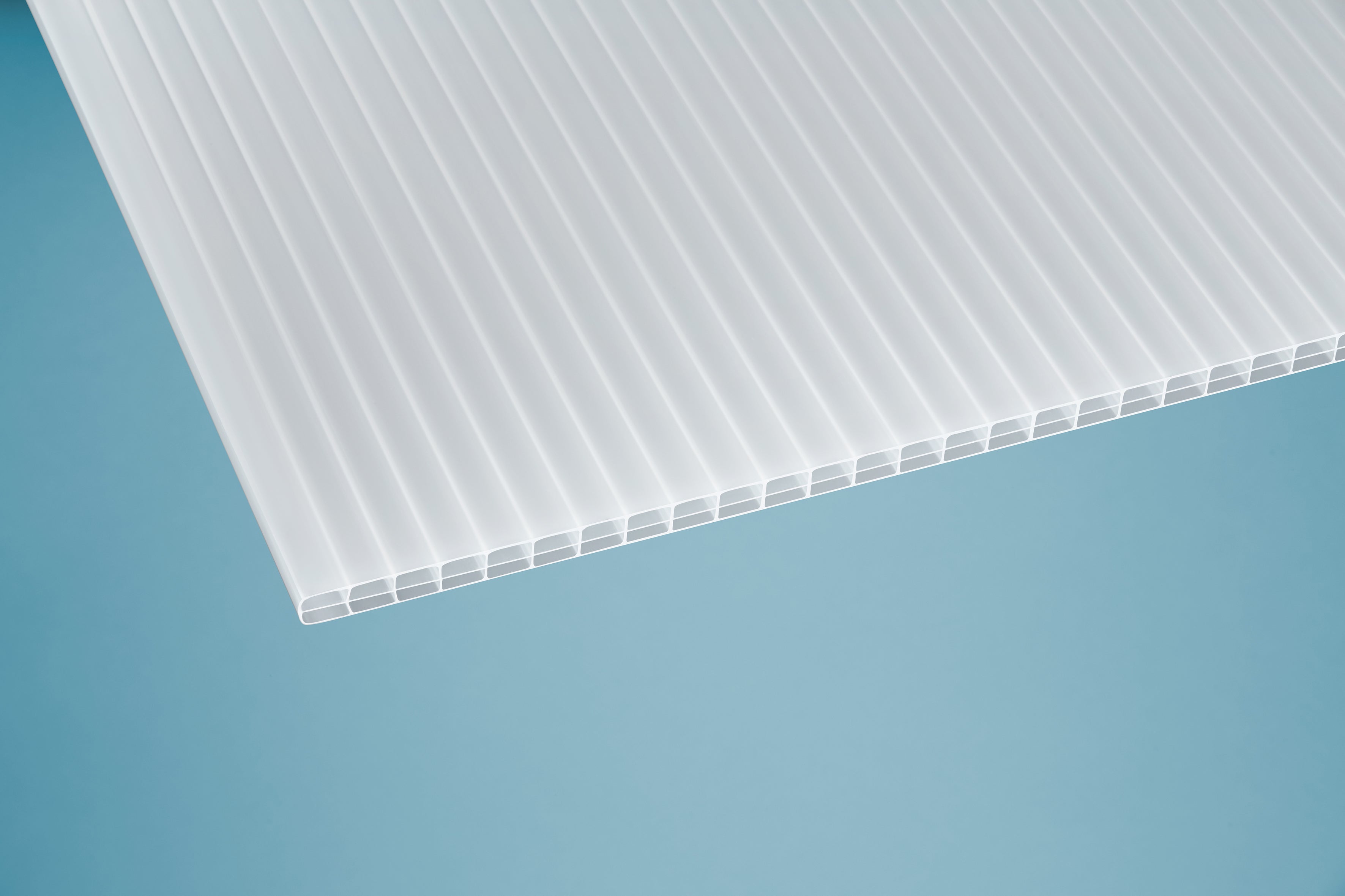 Stegplatte Polycarbonat opal weiß 16 – 16mm, 980mm Breite, Opal / weiß – Produktansicht 4