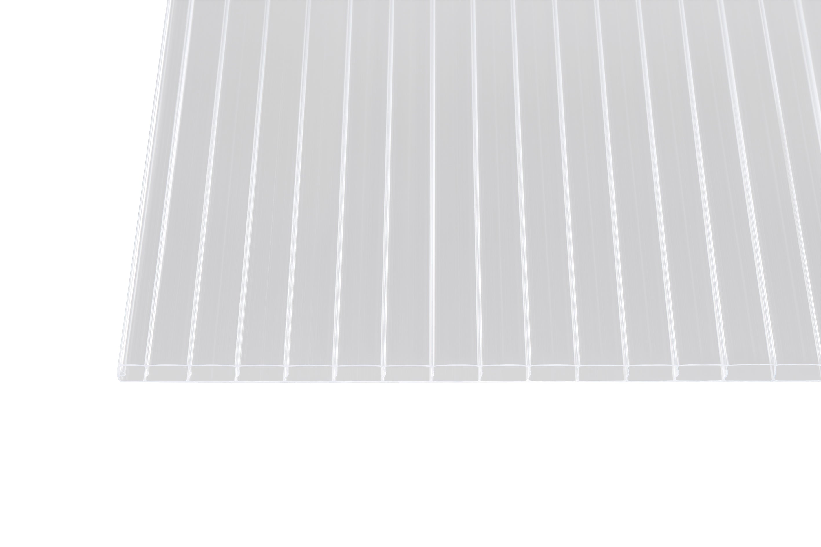 Polycarbonat PC Hohlkammerplatten esthetics 16 – 16mm, 980mm Breite, Klar – Produktbild freigestellt