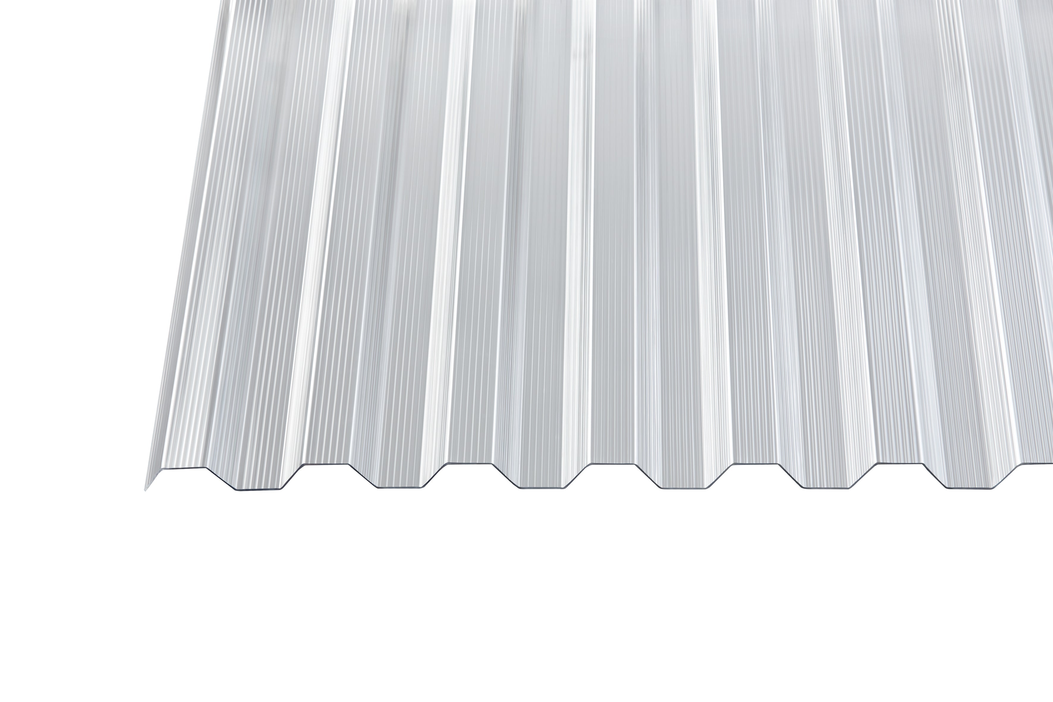 PC Profilplatten Gerillt – 1mm, Klar – Produktbild freigestellt