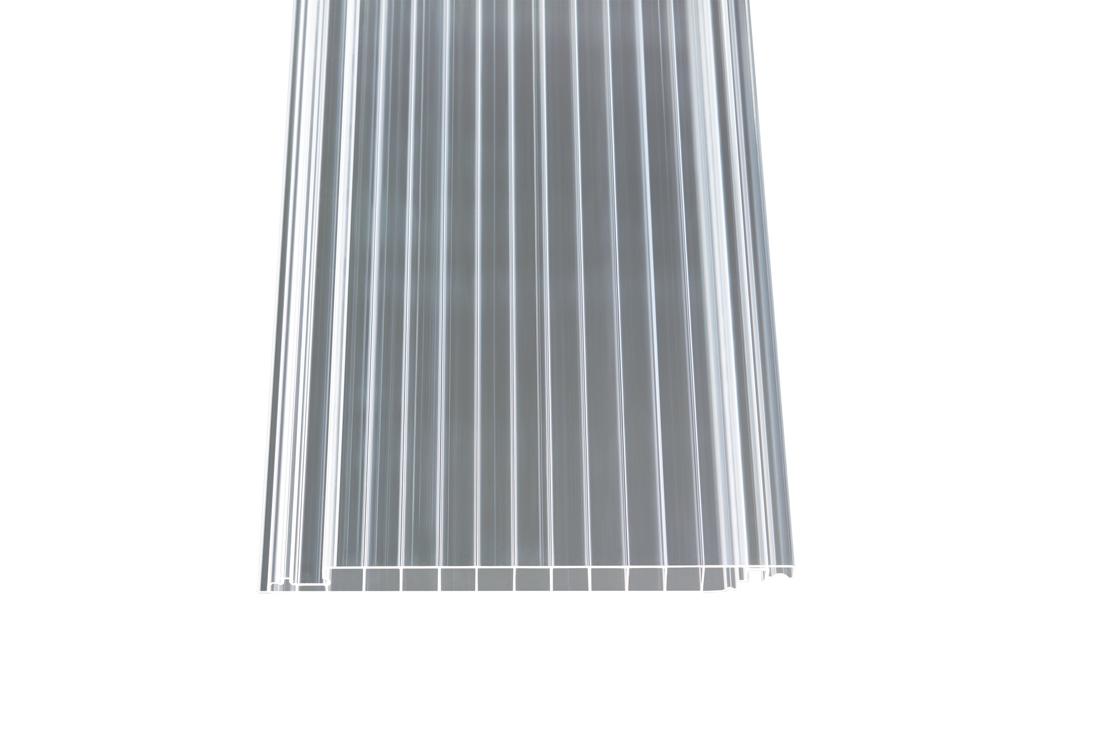 Polycarbonat Hohlkammerpaneele – 16mm, 200mm Breite, Klar – Produktbild freigestellt