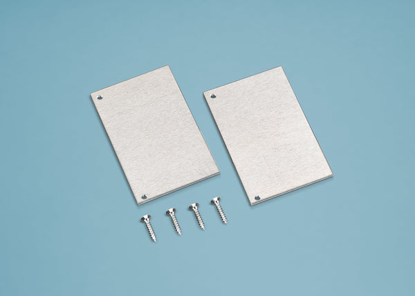 Seitenblenden SET für Regenrinne – 102mm Breite, Silber
