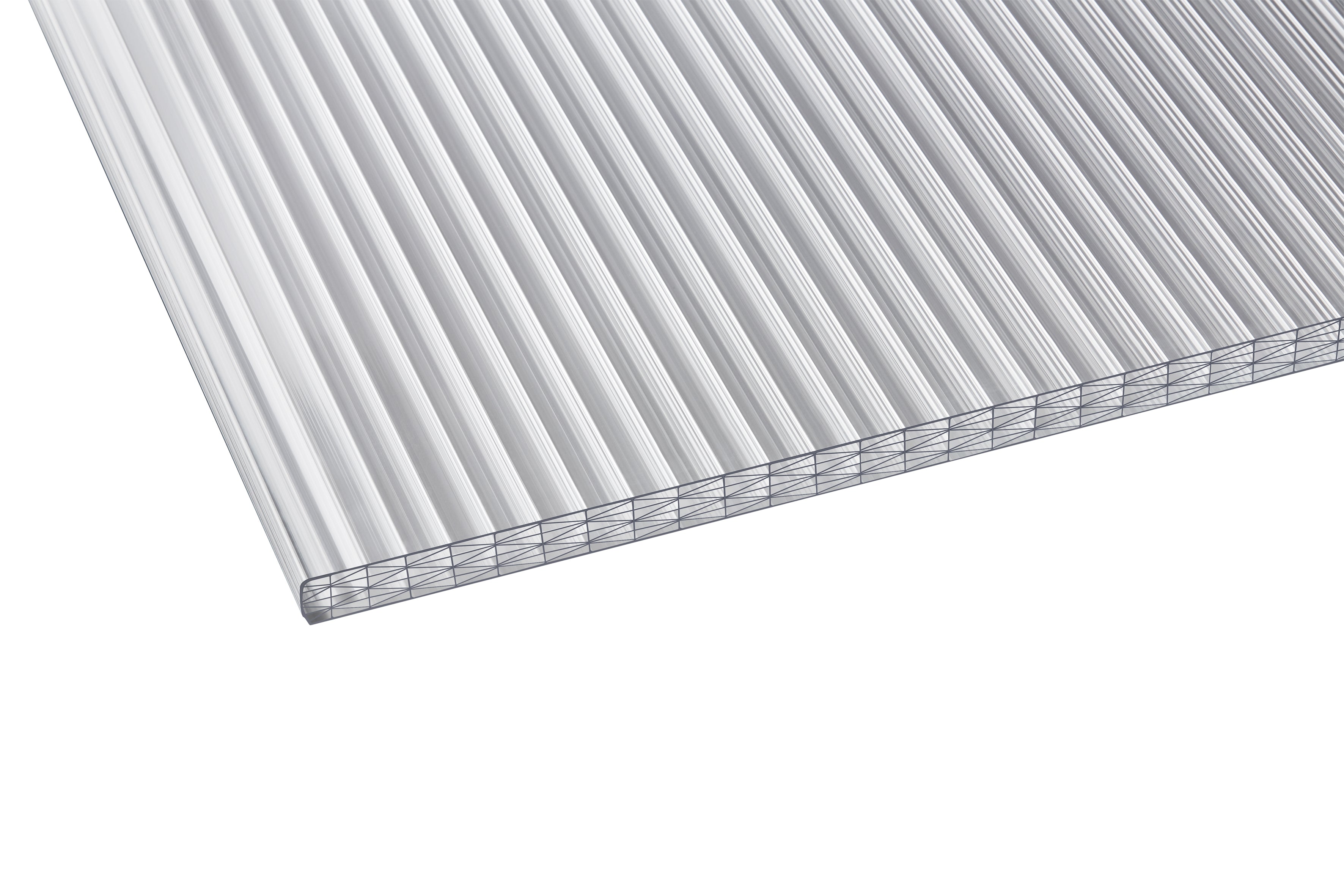 Stegplatte Polycarbonat sun stop 25 – 25mm, 980mm Breite, Opal / weiß kaufen – Produktbild freigestellt