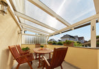 Überdachte Terrasse mit Acryl-Stegplatten