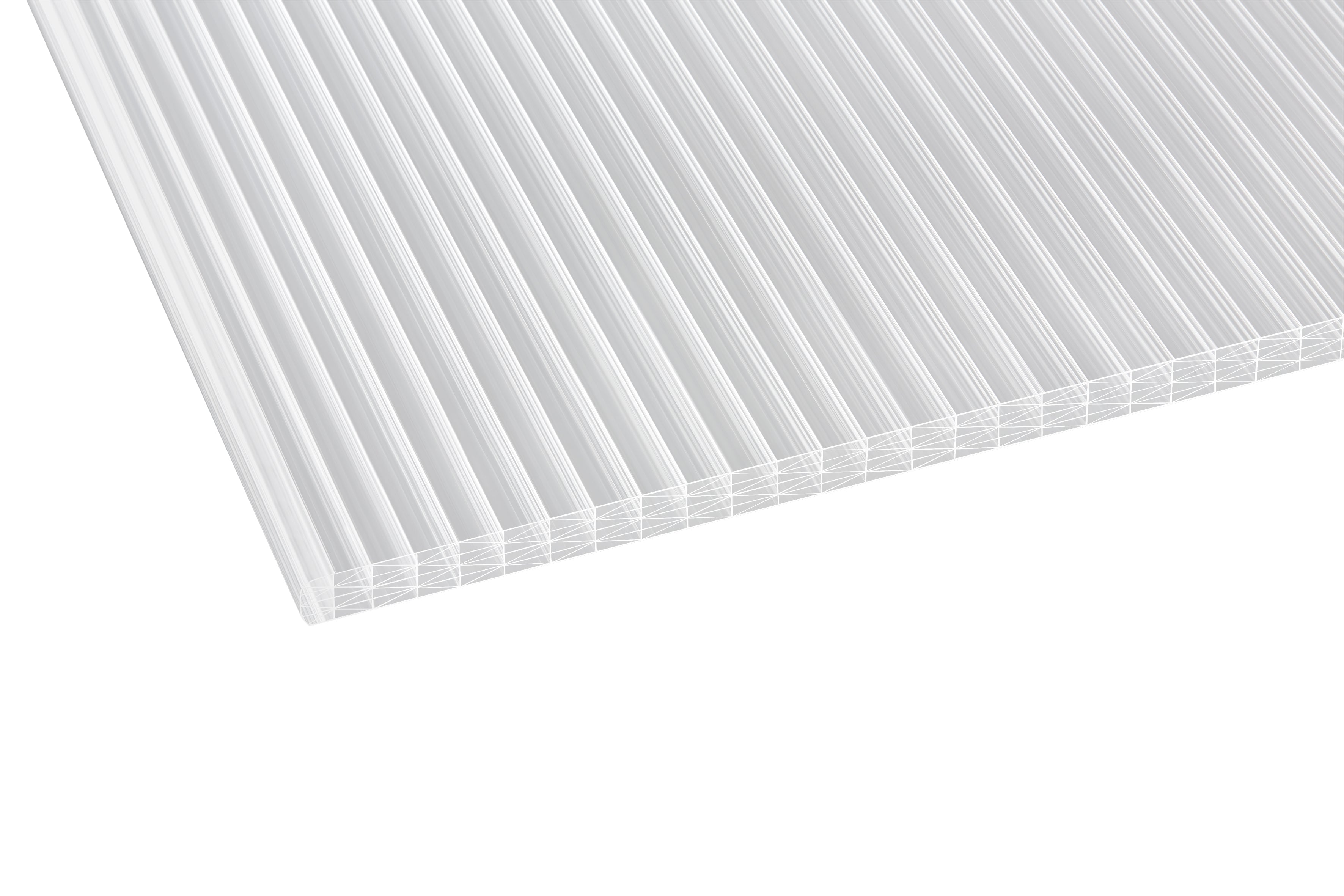 Stegplatte Polycarbonat thermo 25 – 25mm, Klar – Produktbild freigestellt 4